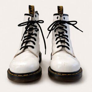 Dr. Martens 1460 White Smooth Leather 8-Eye Boots Size 8
